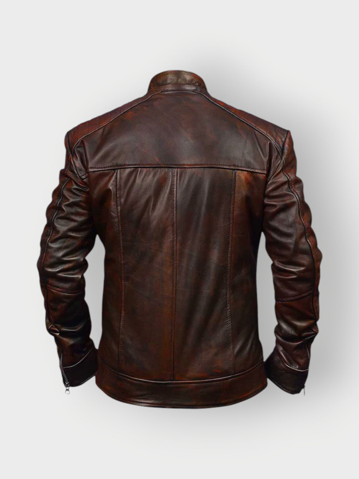 Men's Vintage Brown Leather Waxed Jacket
