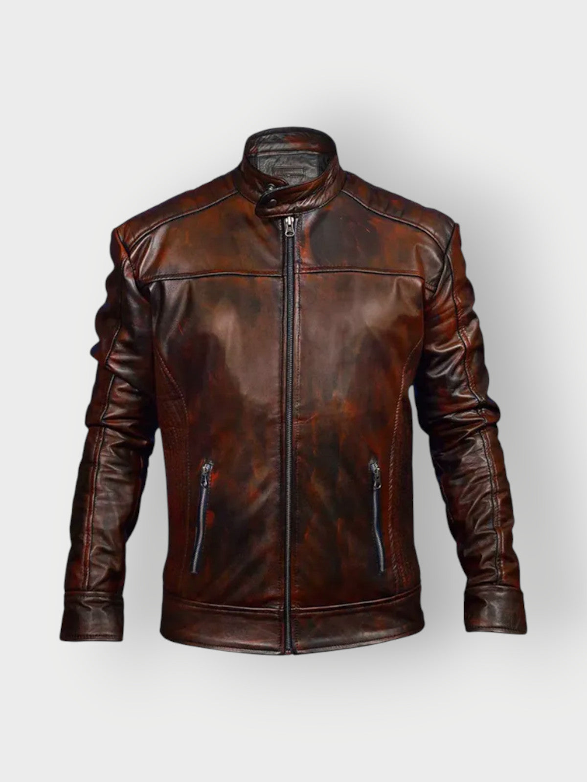 Men's Vintage Brown Leather Waxed Jacket