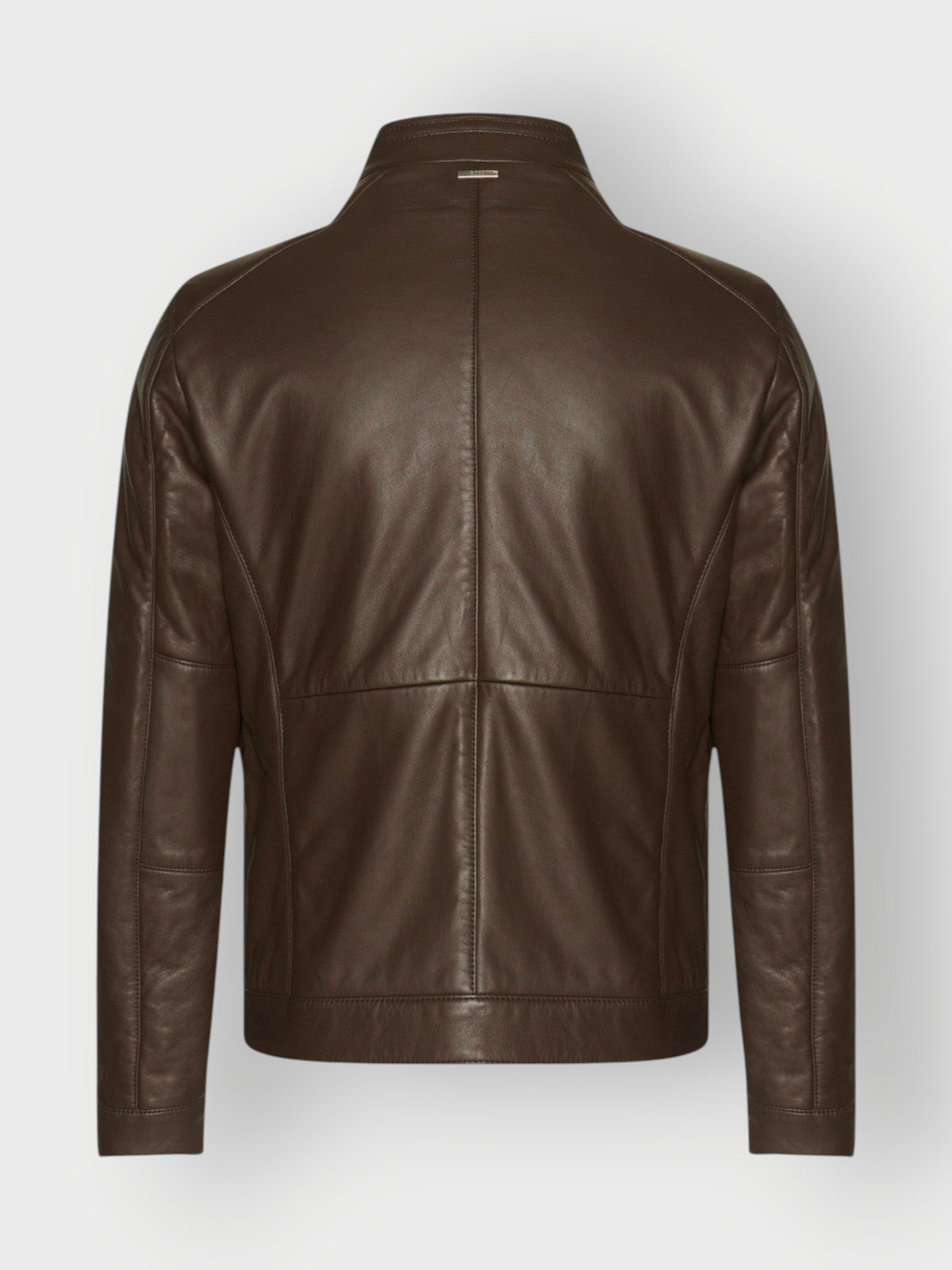 Men's Brown Leather Biker Jacket