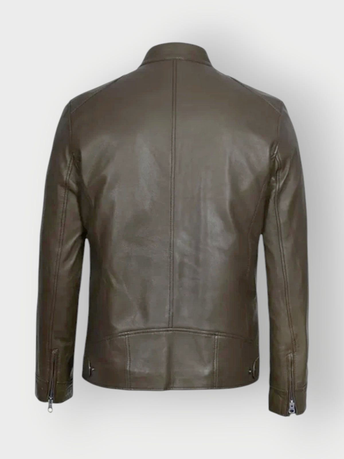 Men’s Brown Leather Cafe Racer Jacket