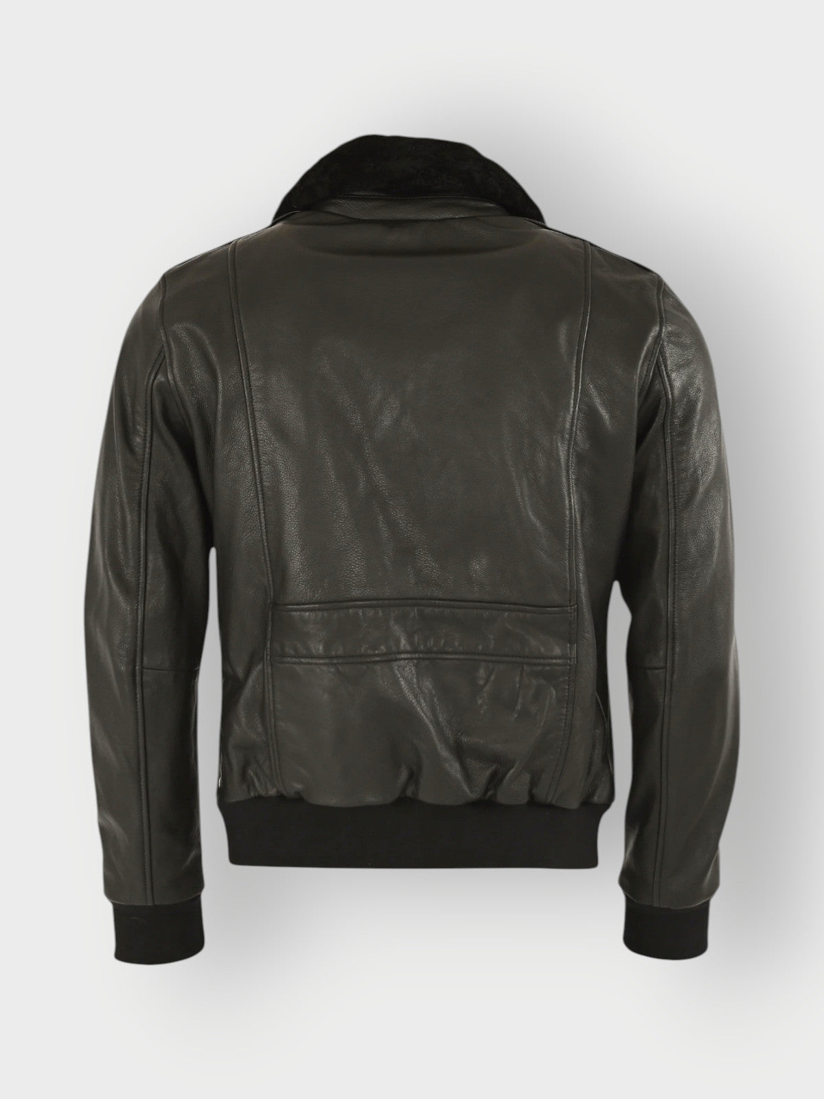 Men's Leather Jacket With Fur Collar
