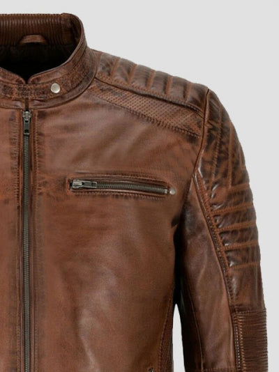 Men’s Vintage Tan Brown Leather Jacket