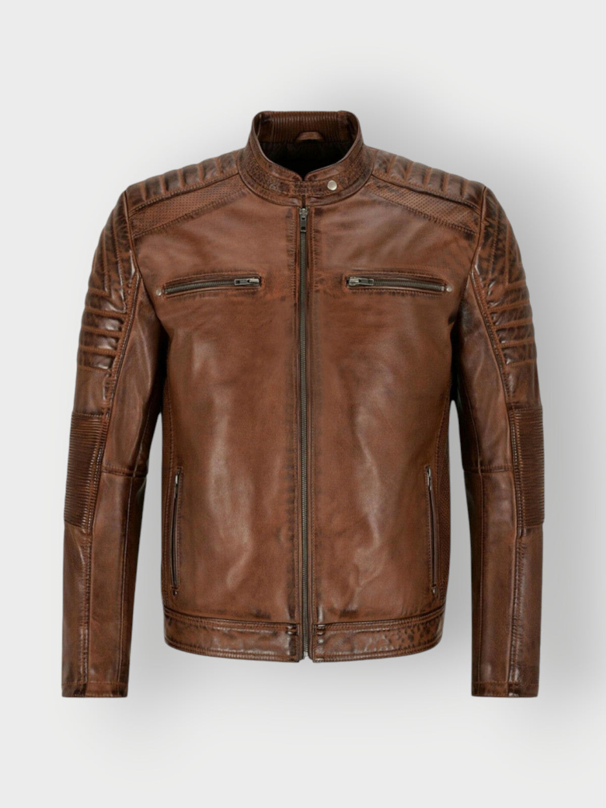 Men’s Vintage Tan Brown Leather Jacket