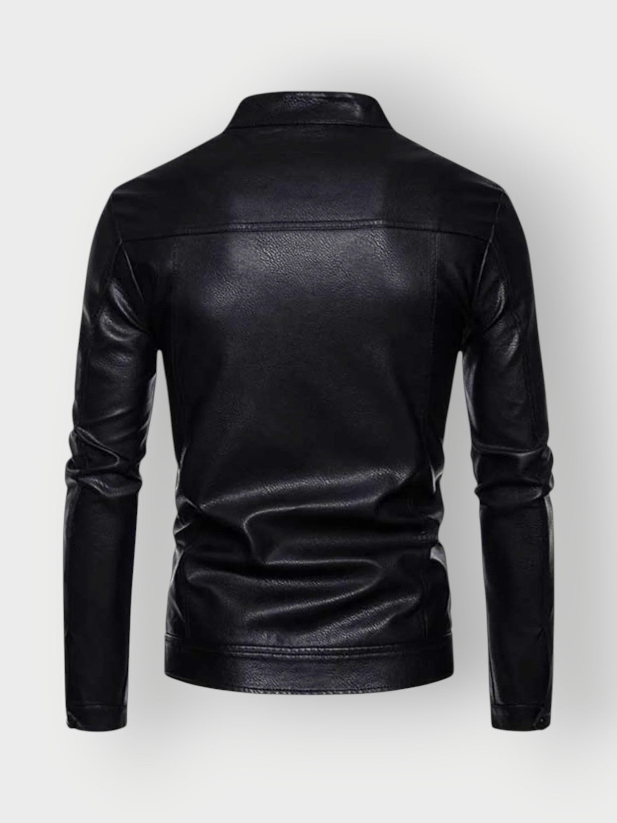 Modern Cut Men's Black Leather Biker Jacket
