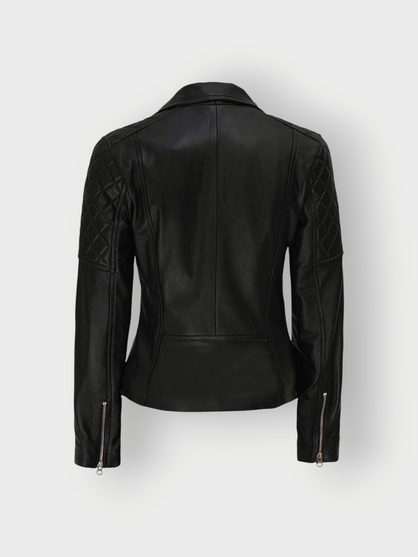 Women's Black Leather Moto Jacket