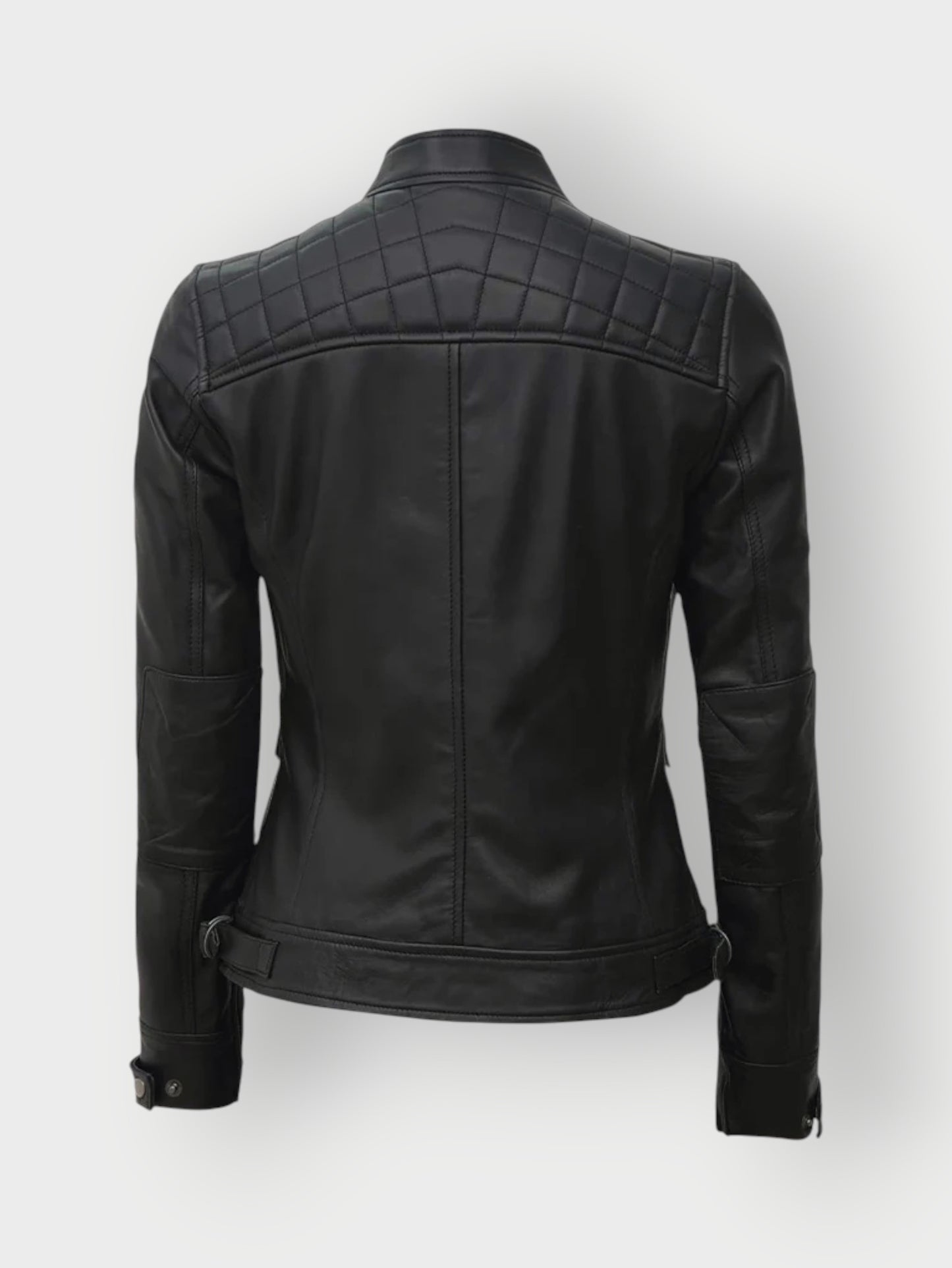 Women’s Fitted Leather Cafe Racer Jacket