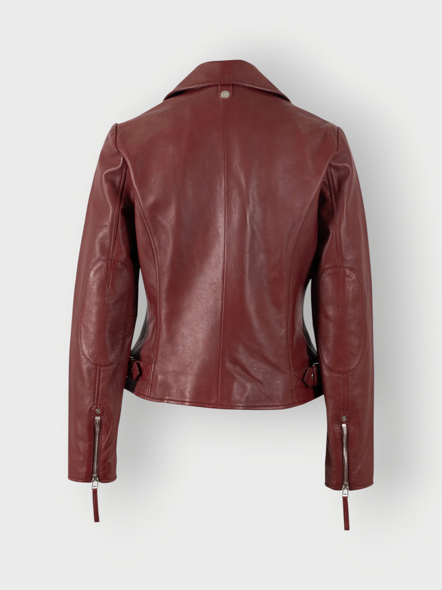Women's Maroon Leather Jacket