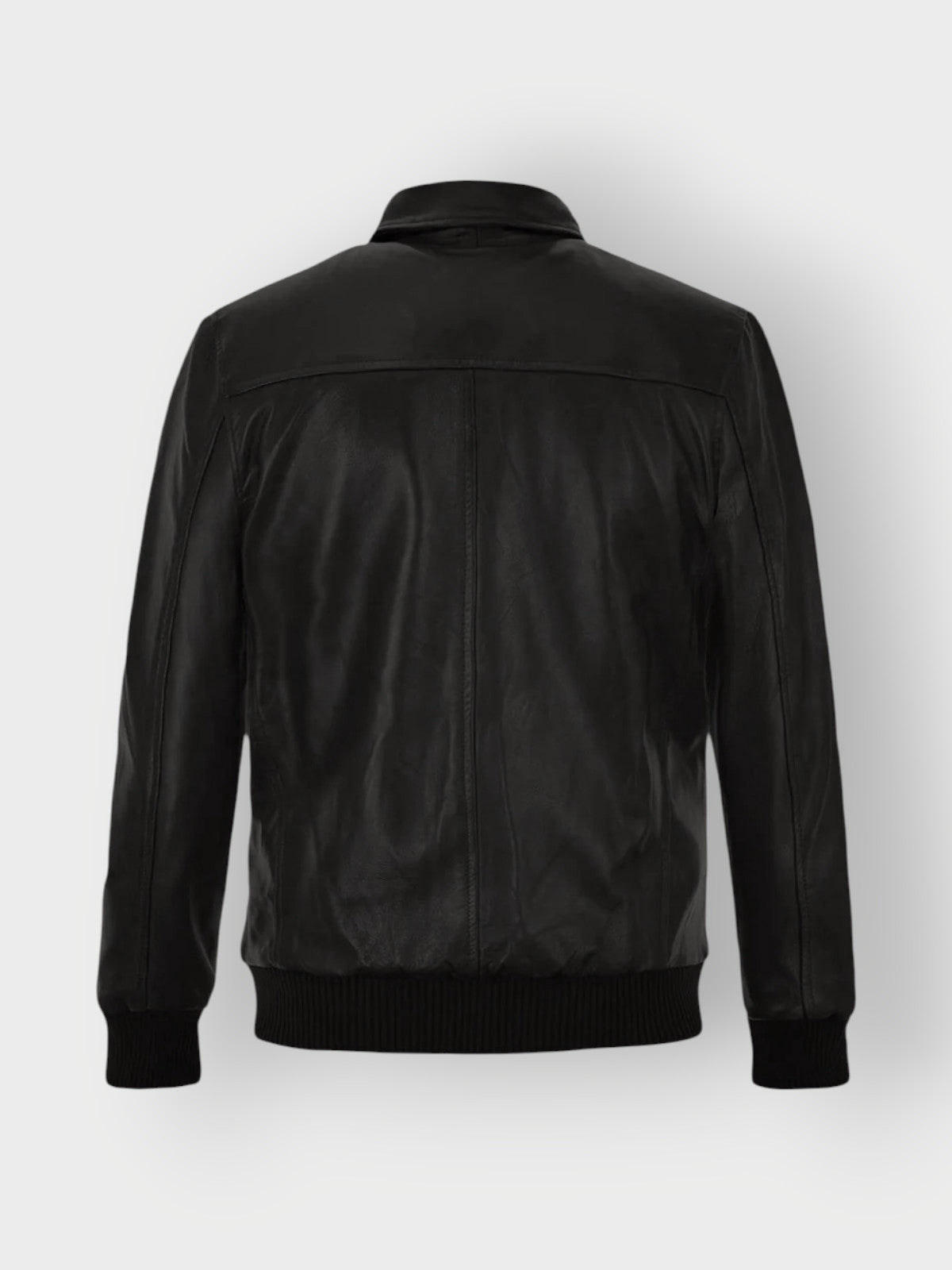 Men's Black Bomber Leather Jacket