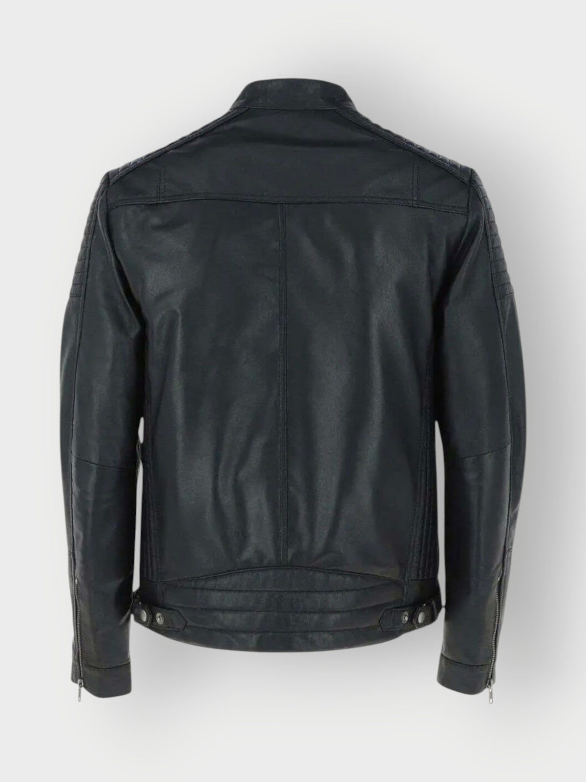 Men's Black Leather Biker Jacket
