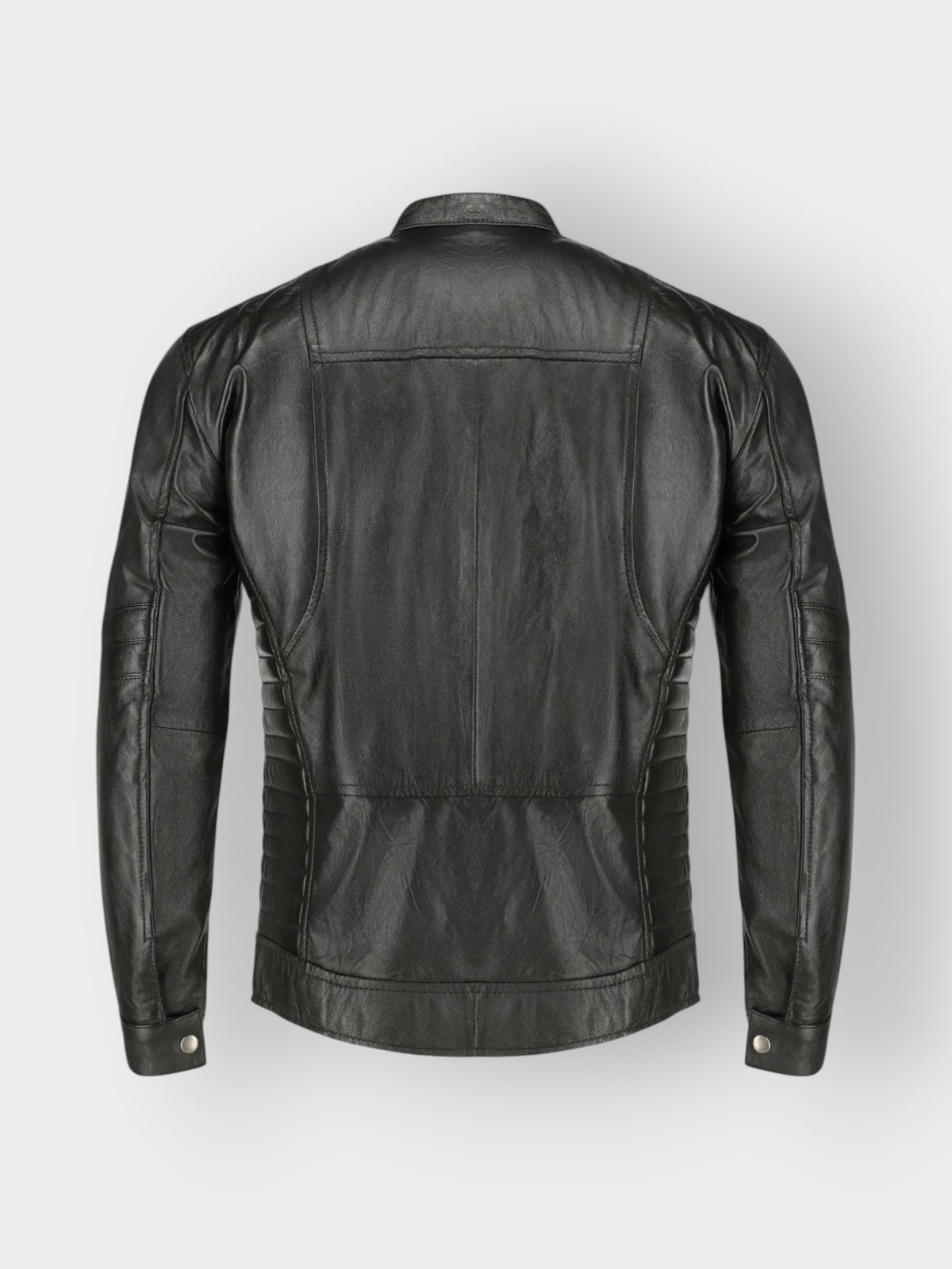 Men's Black Leather Motorcycle Jacket