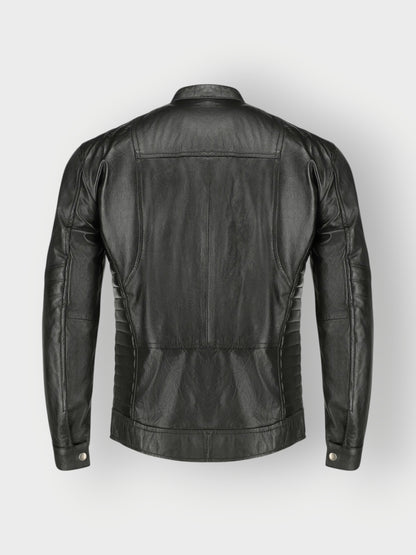 Men's Black Leather Motorcycle Jacket
