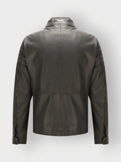 Men's Black Leather Racer Jacket