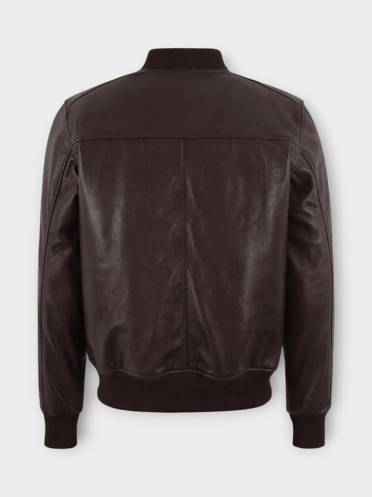 Men's Brown Leather Bomber Jacket