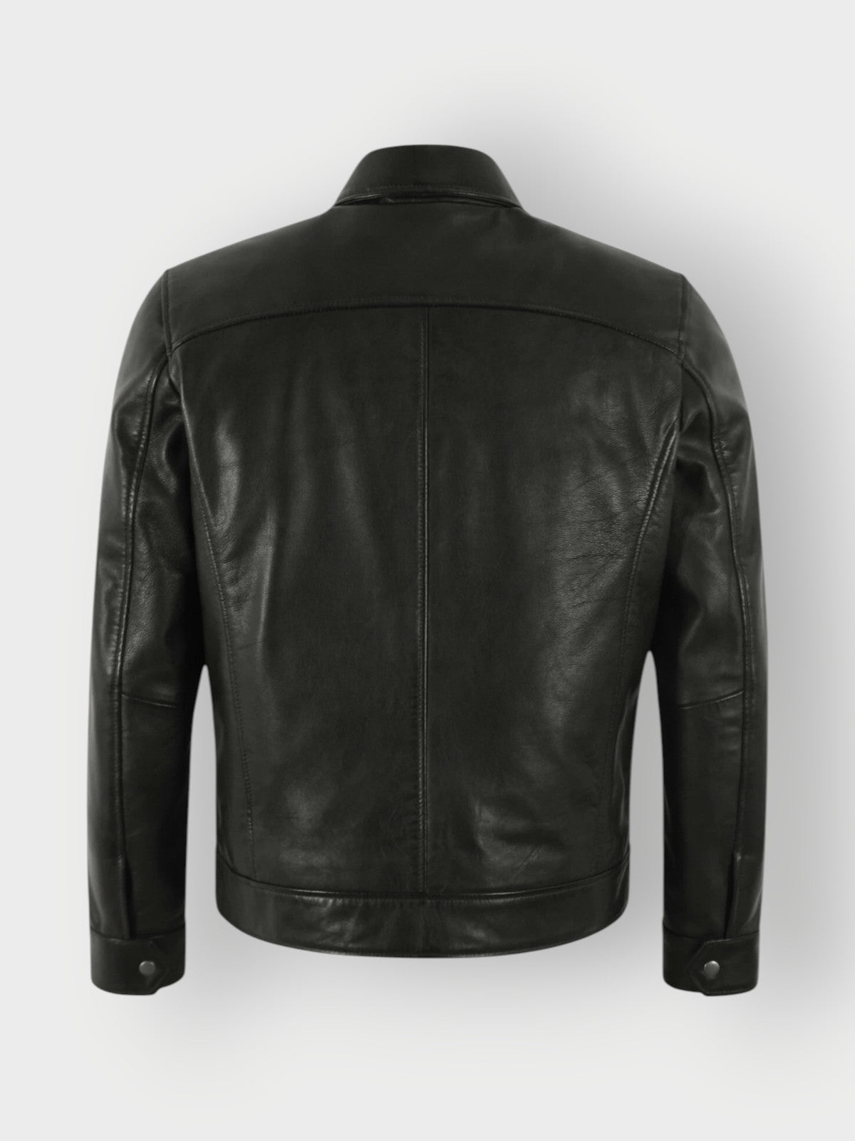 Men's Classic Zipped Black Leather Jacket