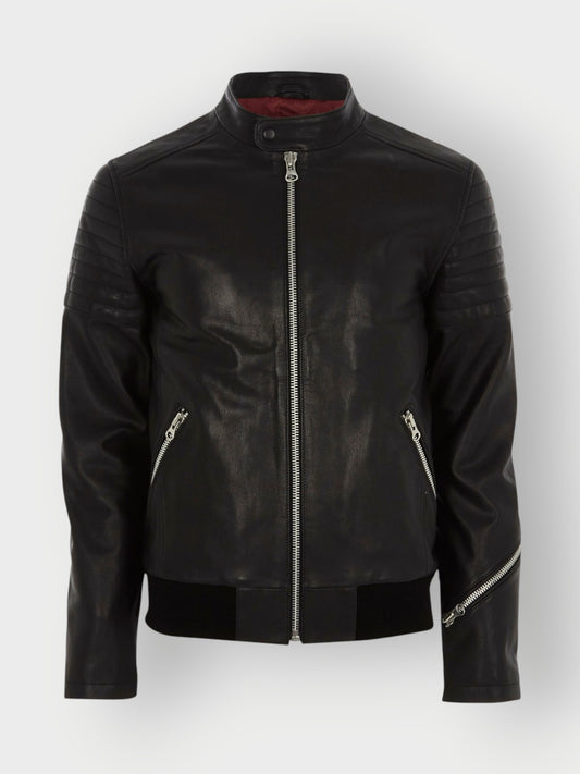 Men's Leather Bomber Jacket