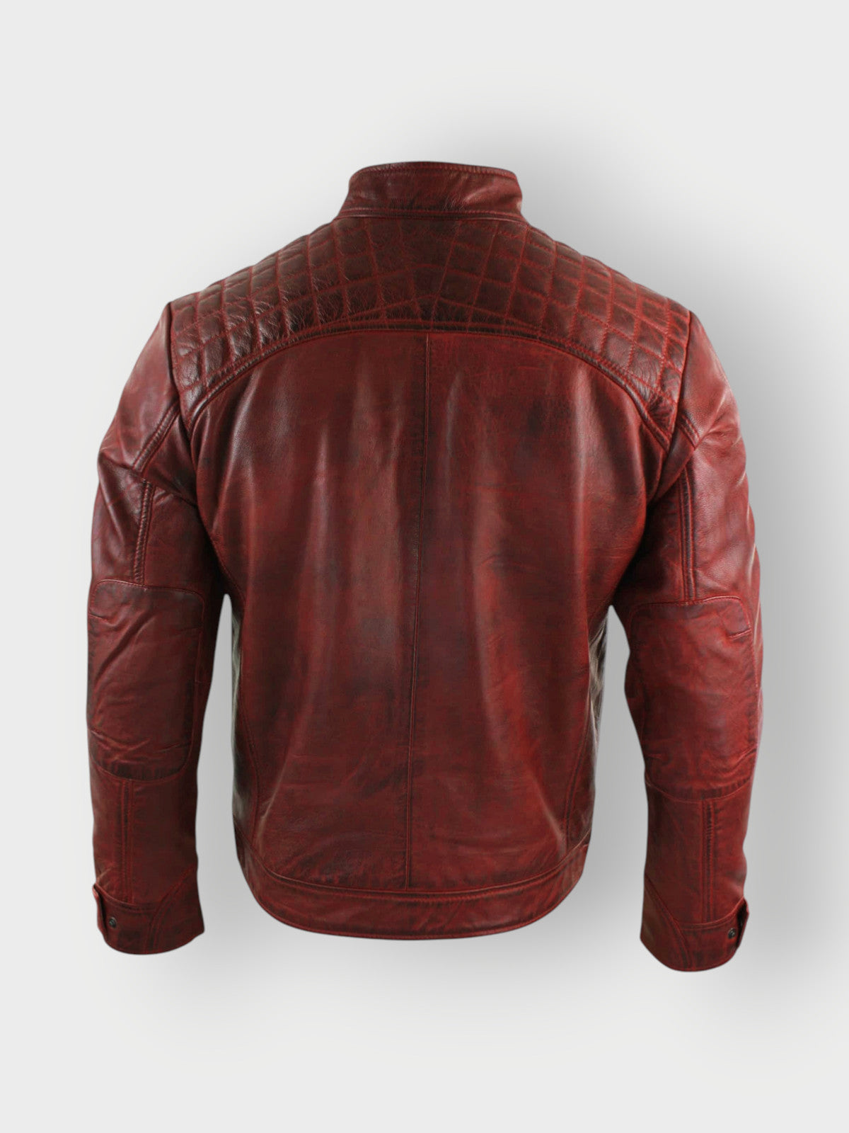 Men's Maroon Waxed Leather Jacket