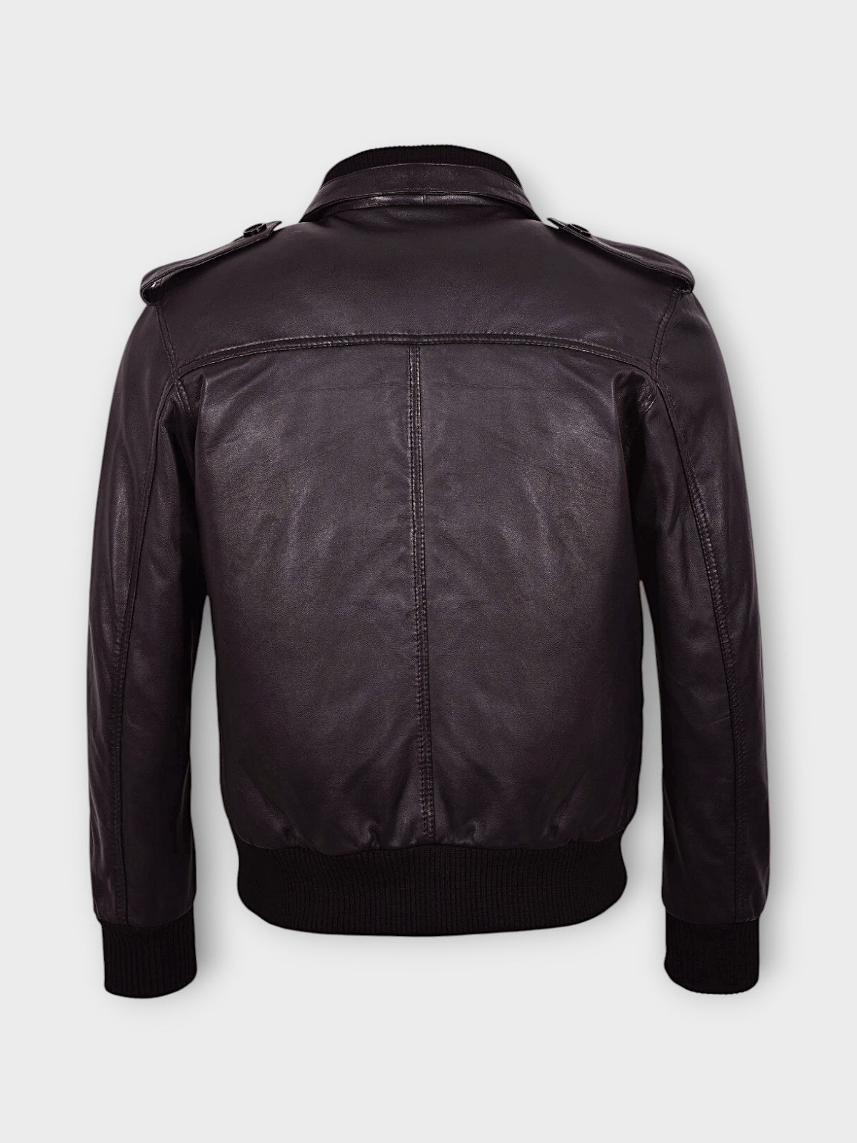 Men's Multi-Pocket Leather Bomber Jacket