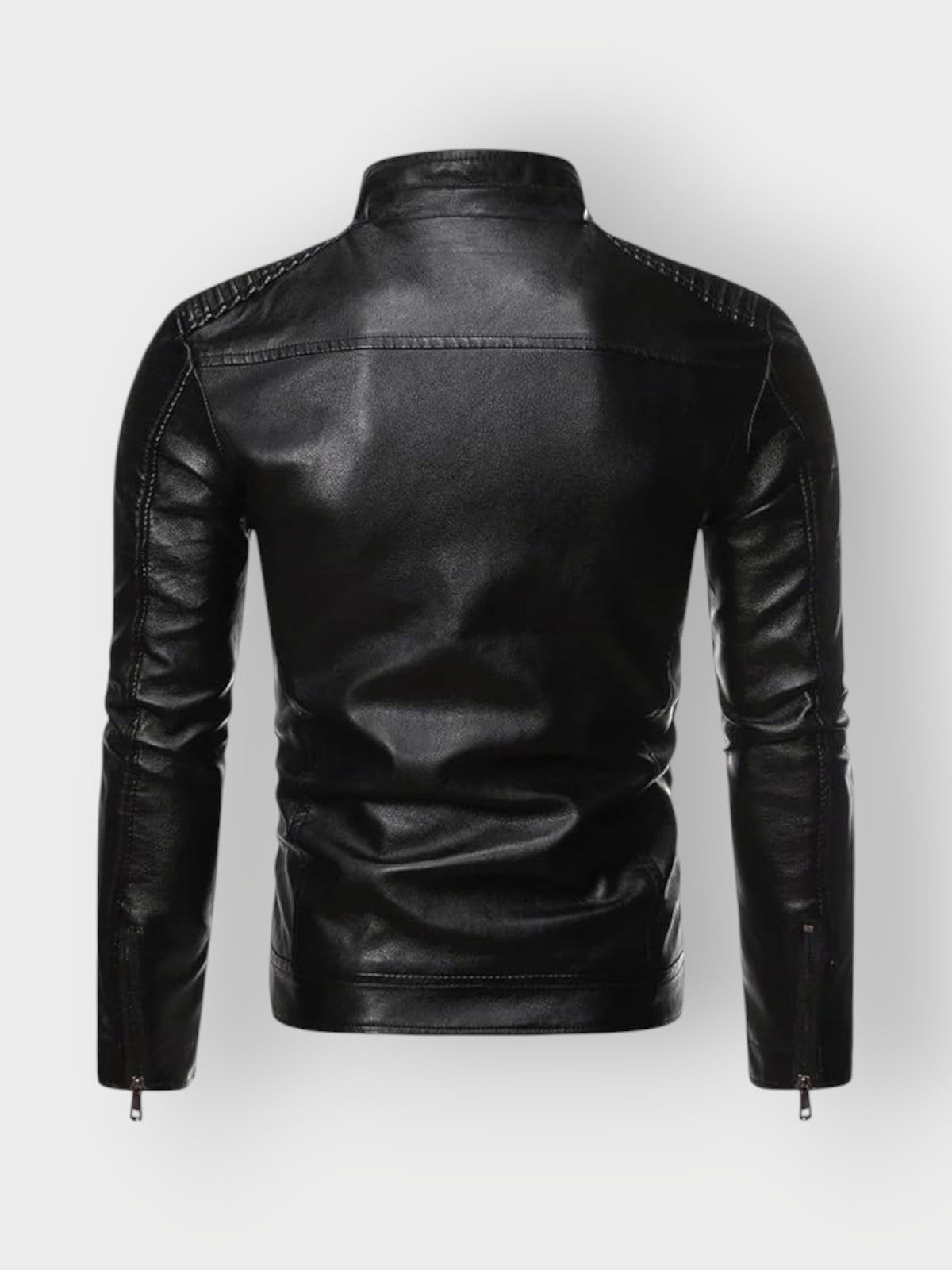 Men's Quilted Black Moto Racer Jacket