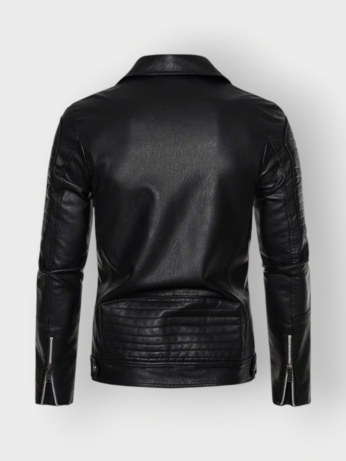 Men's Quilted Motorbike Leather Jacket