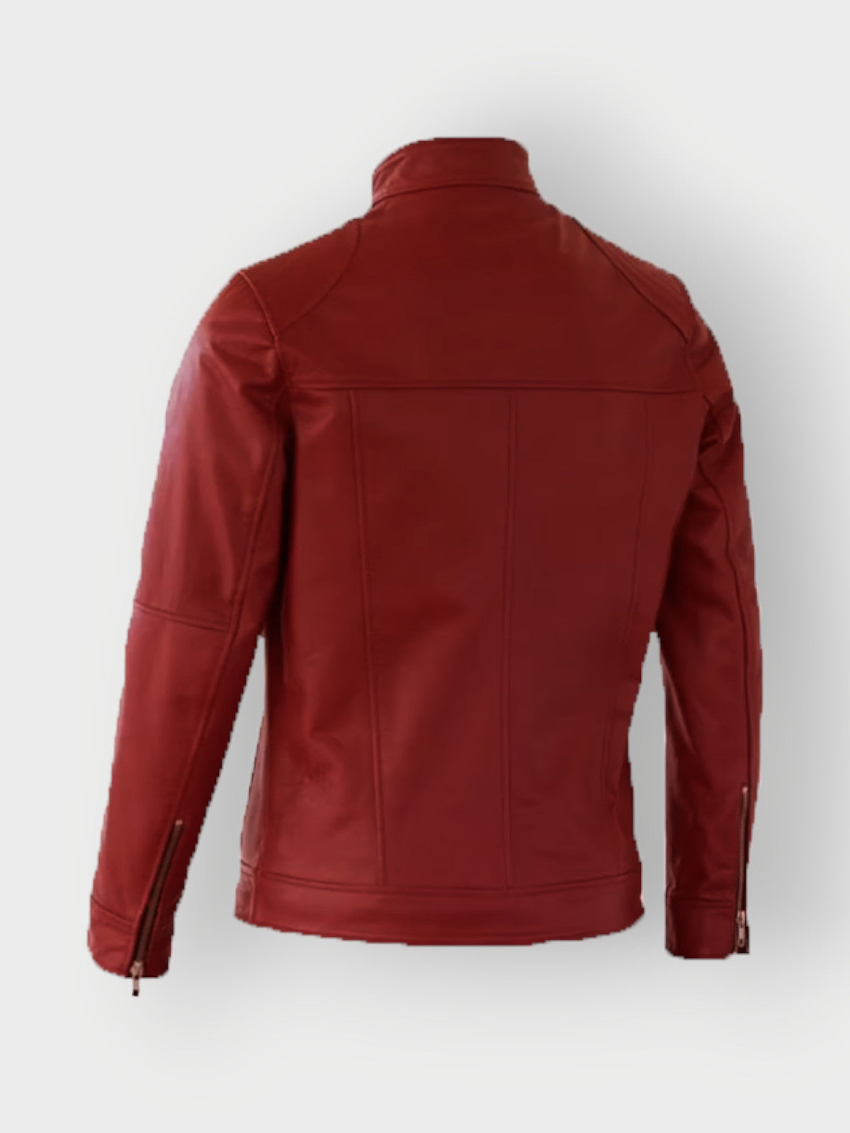 Men's Red Leather Biker Jacket