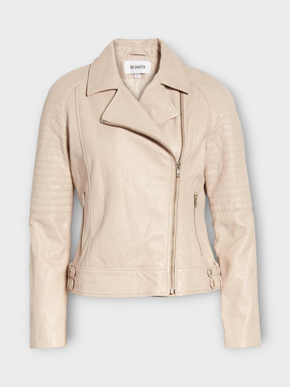 Women's Beige Leather Jacket