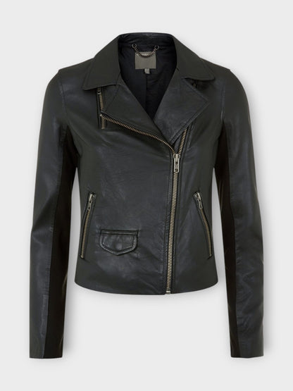 Women's Black Leather Biker Jacket