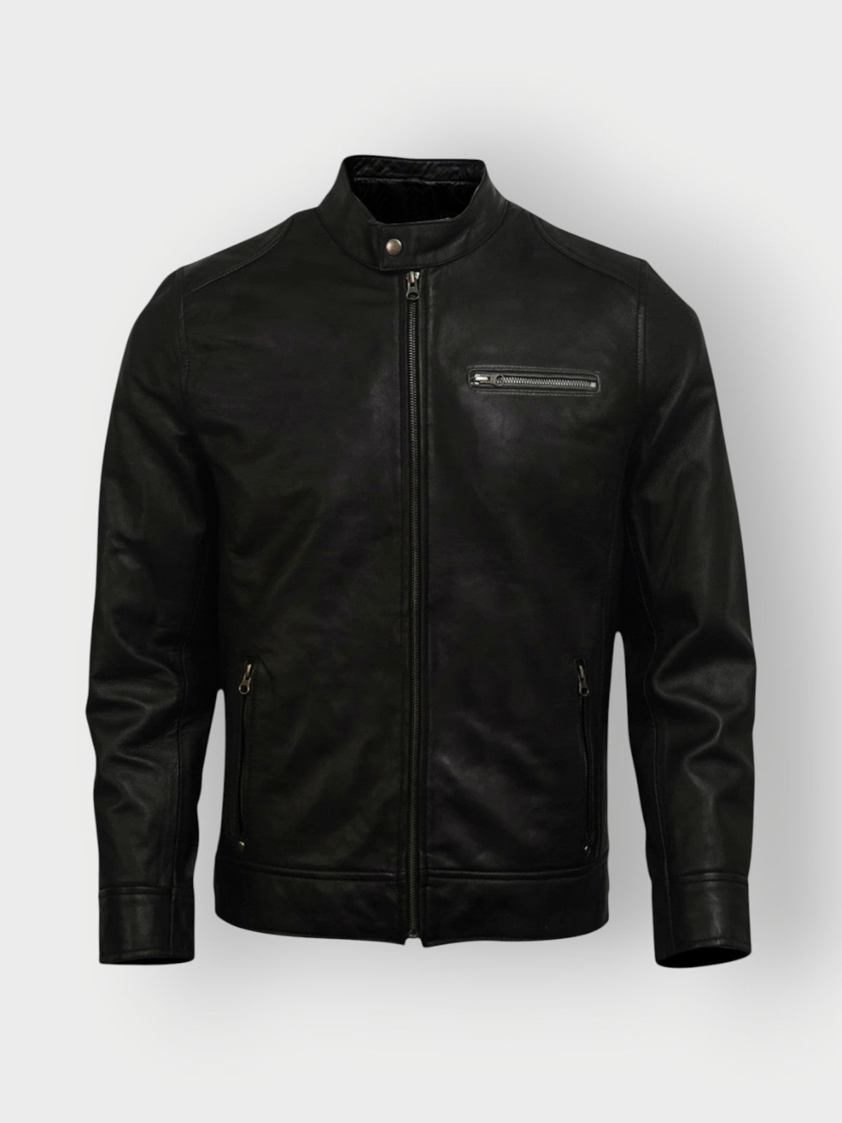Classic Black Biker Jacket for Men