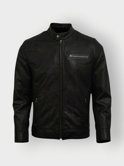 Classic Black Biker Jacket for Men