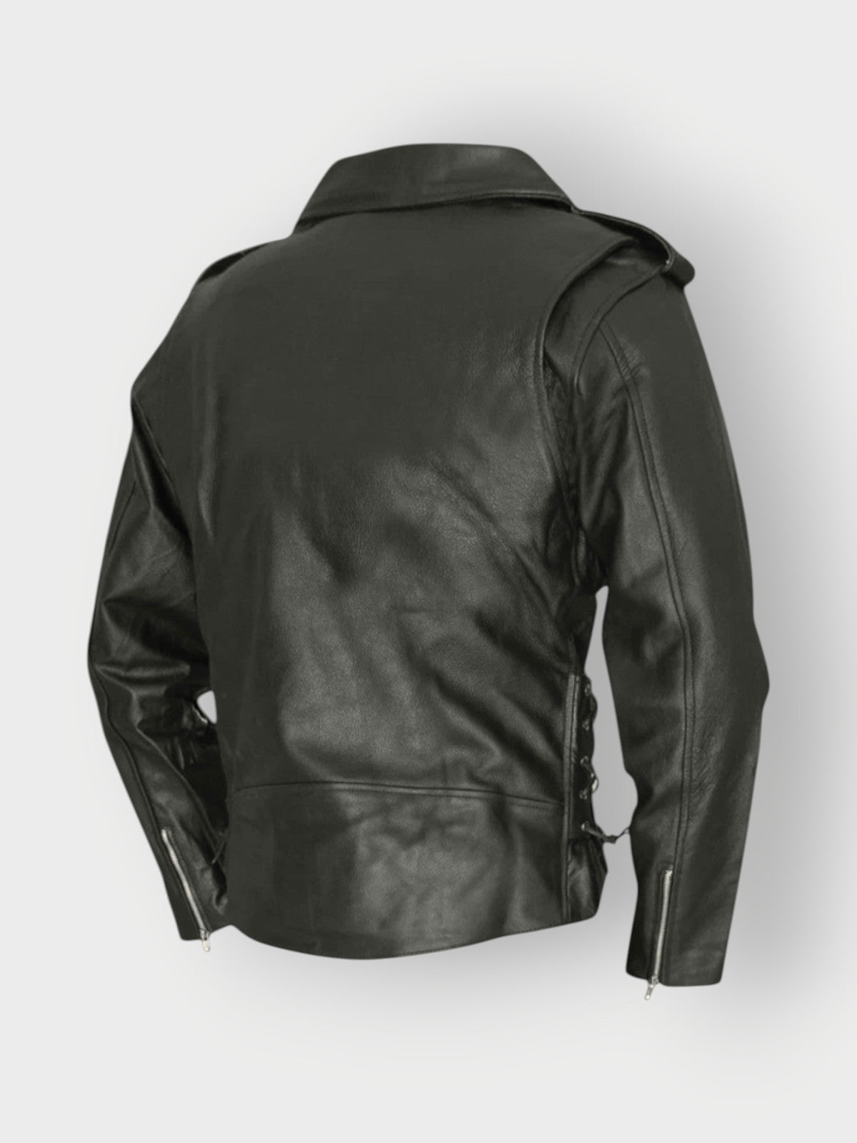 Classic Black Motorcycle Jacket for Men