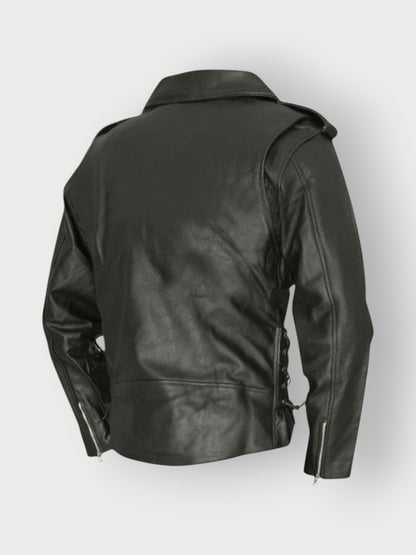 Classic Black Motorcycle Jacket for Men