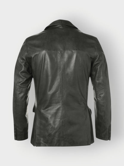 Timeless Men's Black Leather Coat