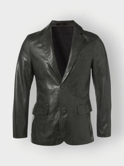 Timeless Men's Black Leather Coat