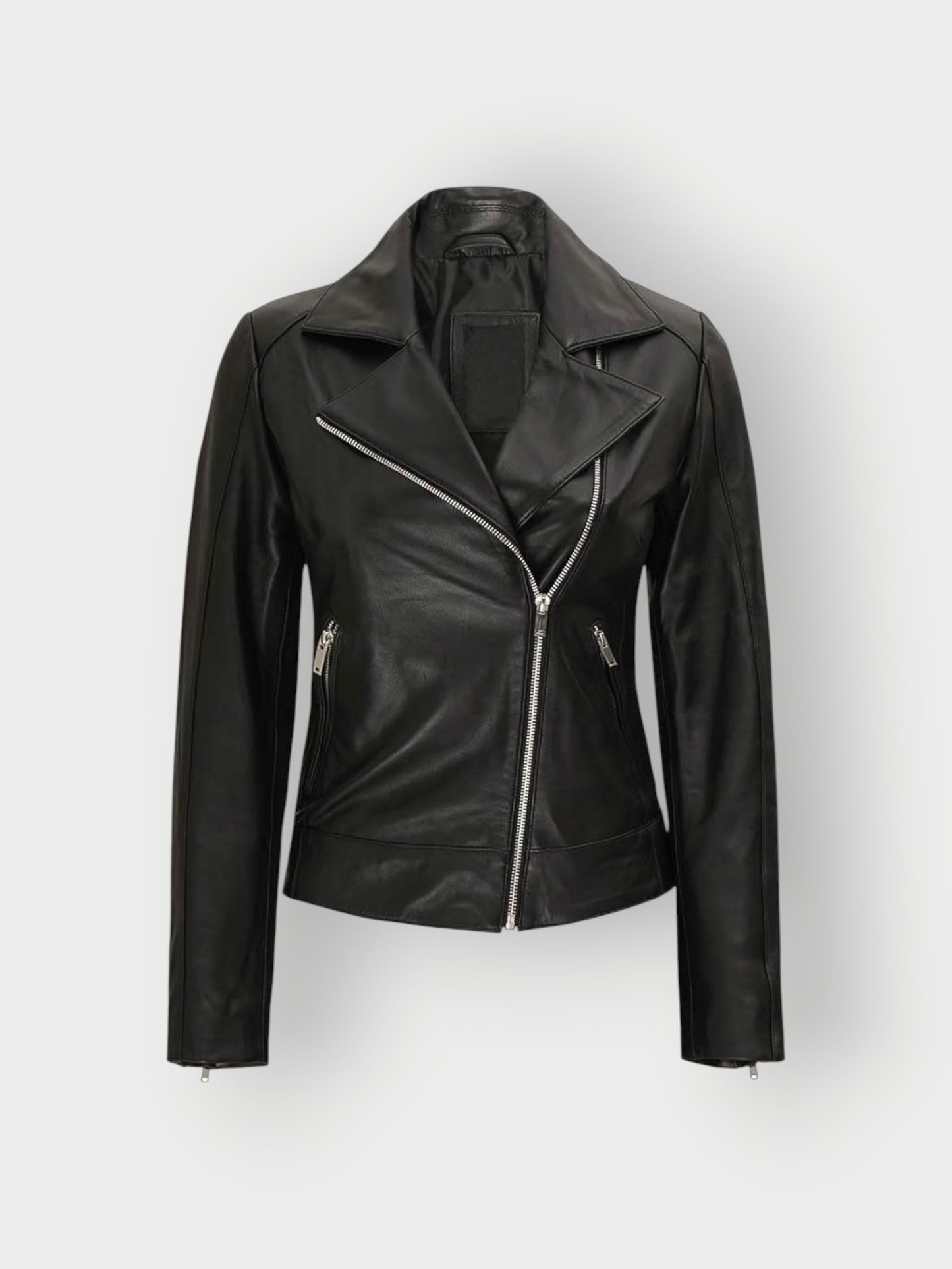 Women's Black Biker Leather Jacket