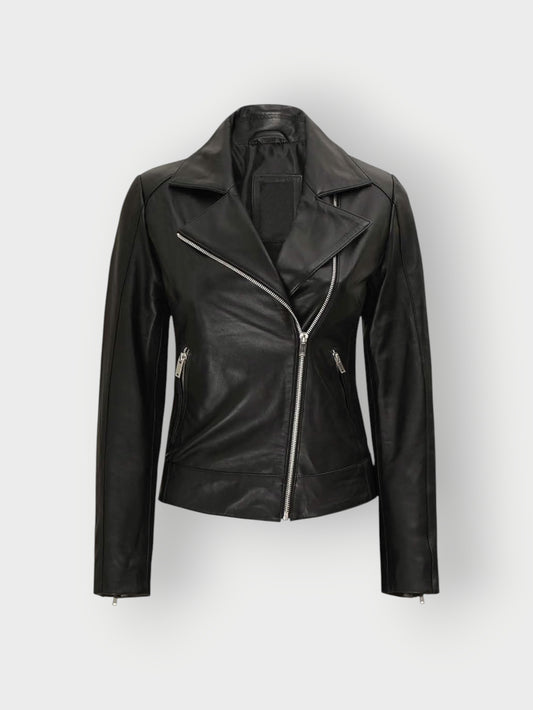 Women's Black Biker Leather Jacket