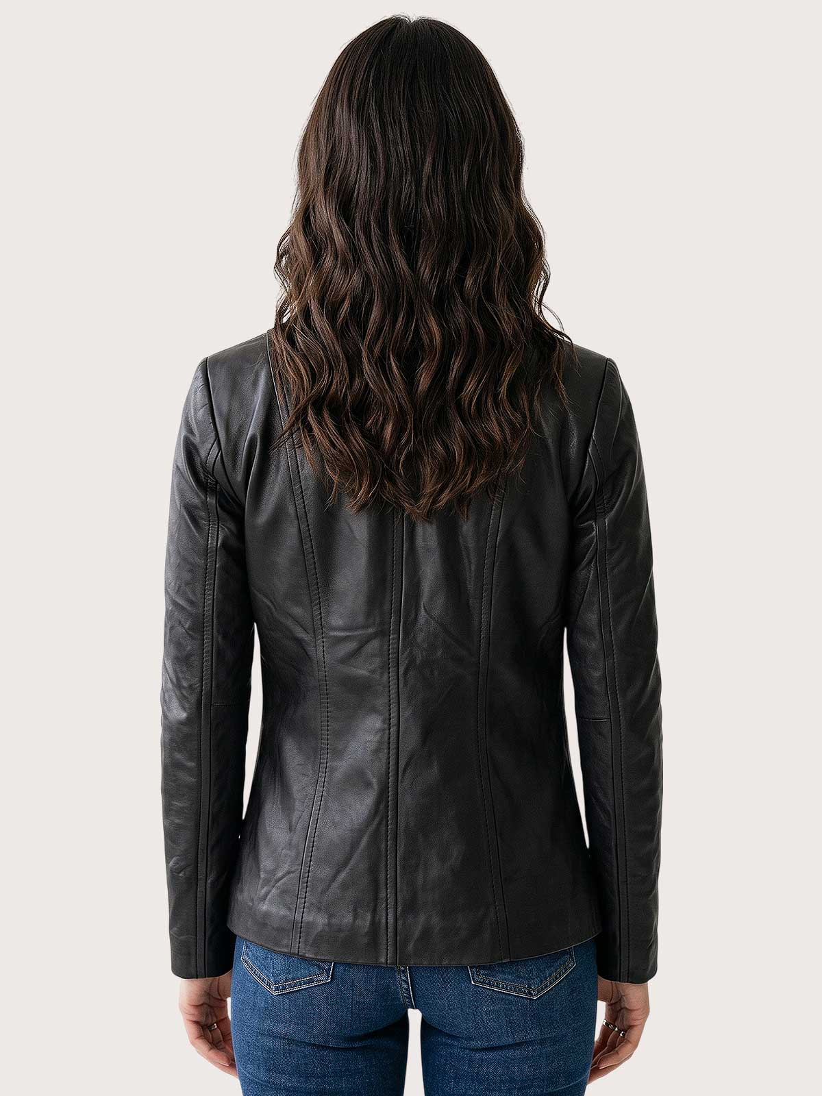 Women's Black Leather Coat