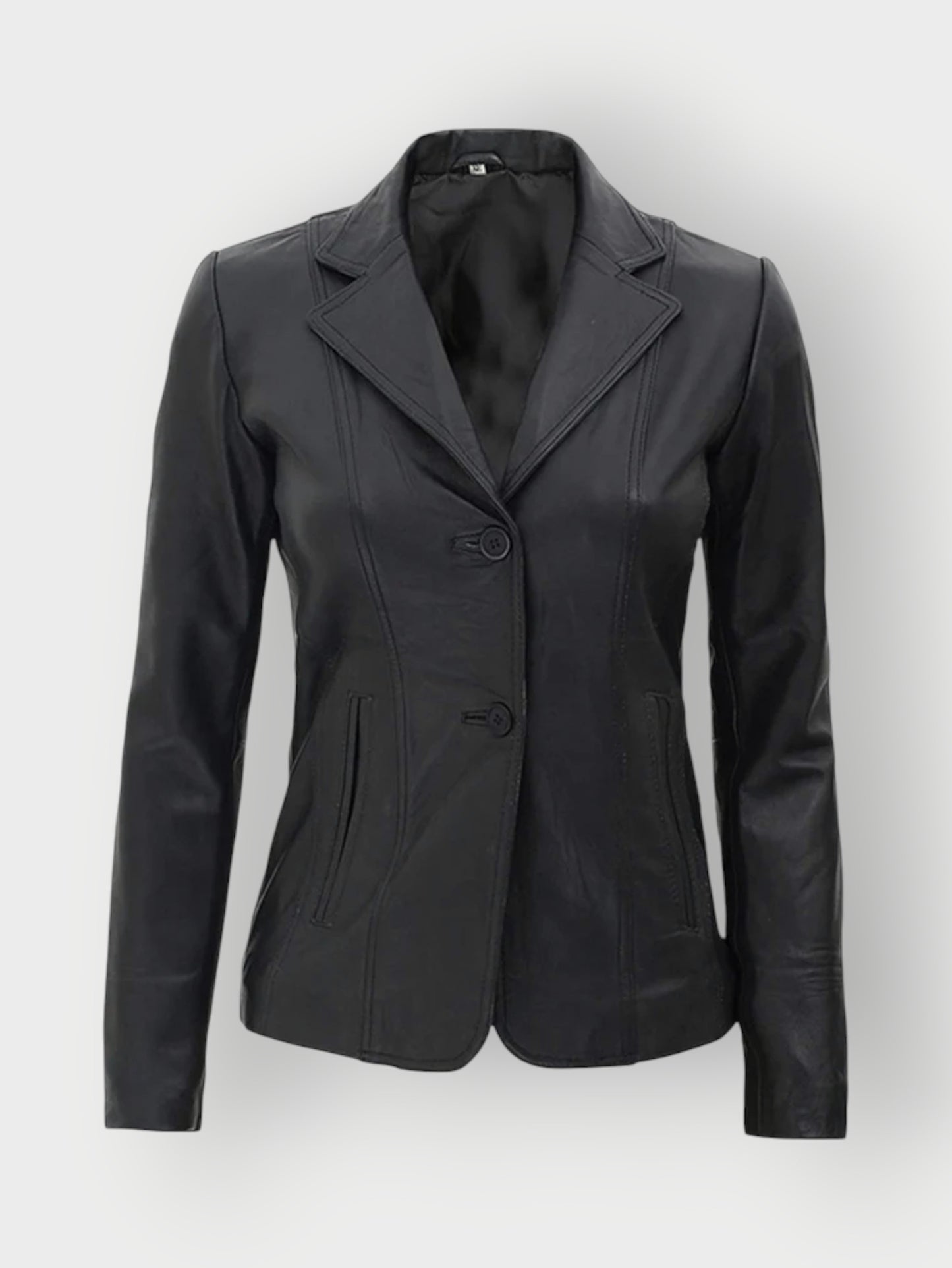 Women's Black Leather Coat