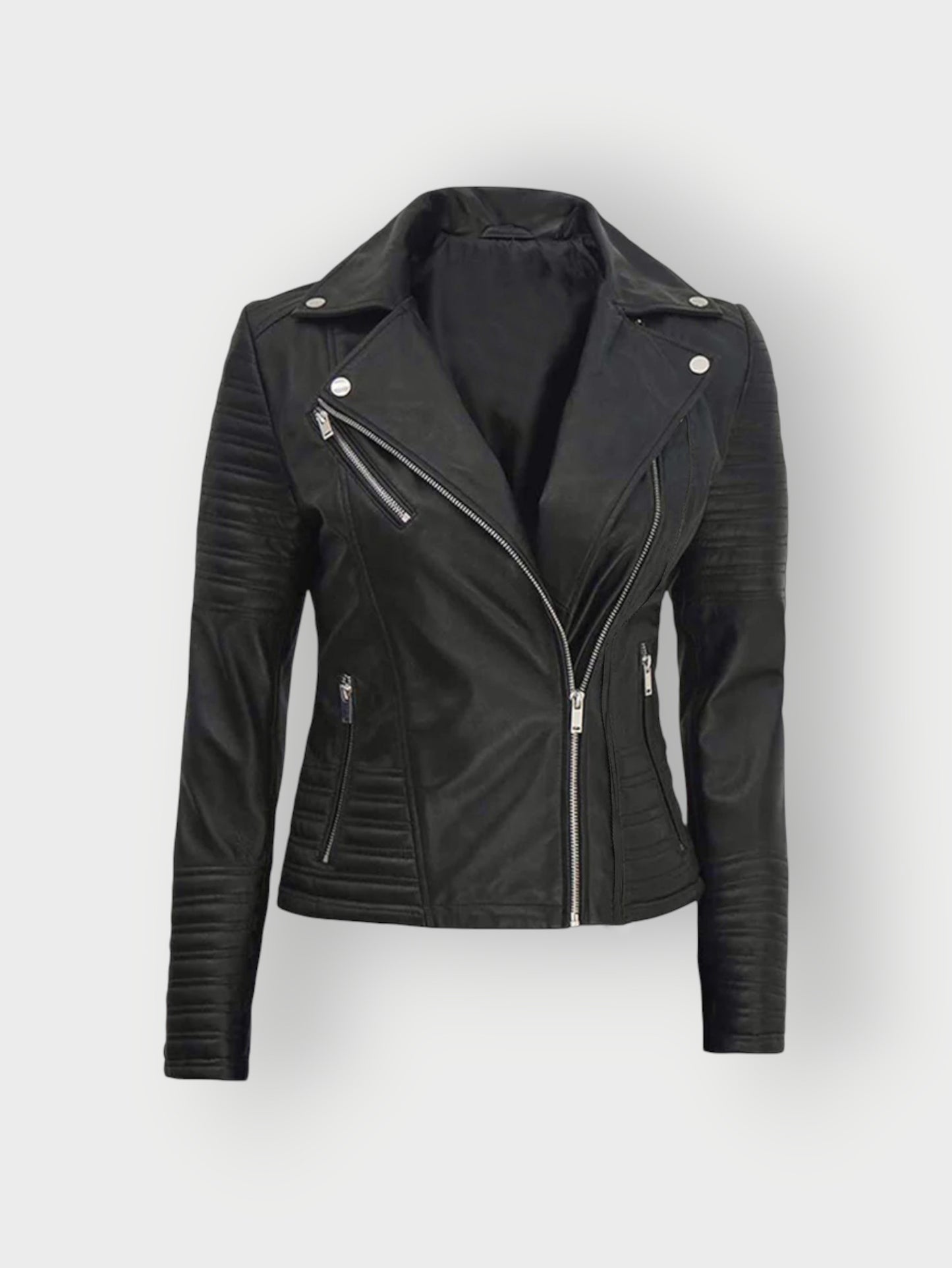 Women's Black Moto Leather Jacket
