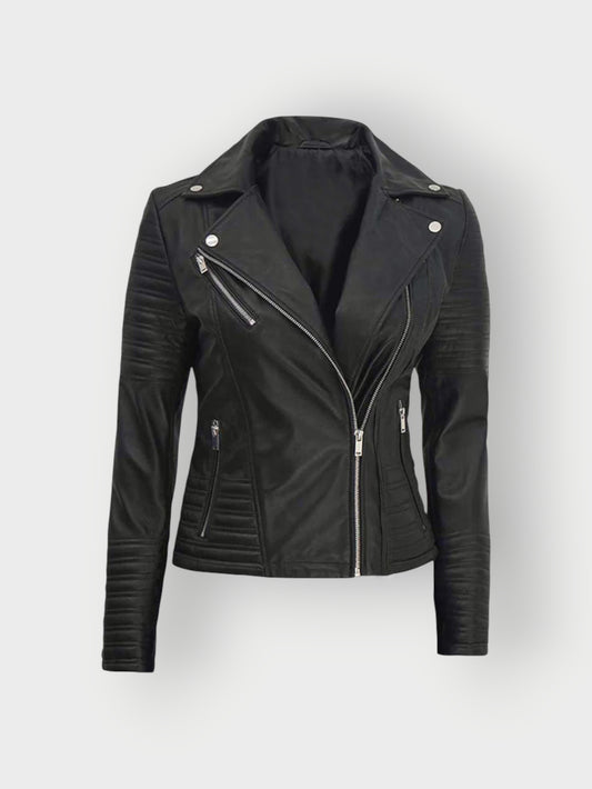 Women's Black Moto Leather Jacket