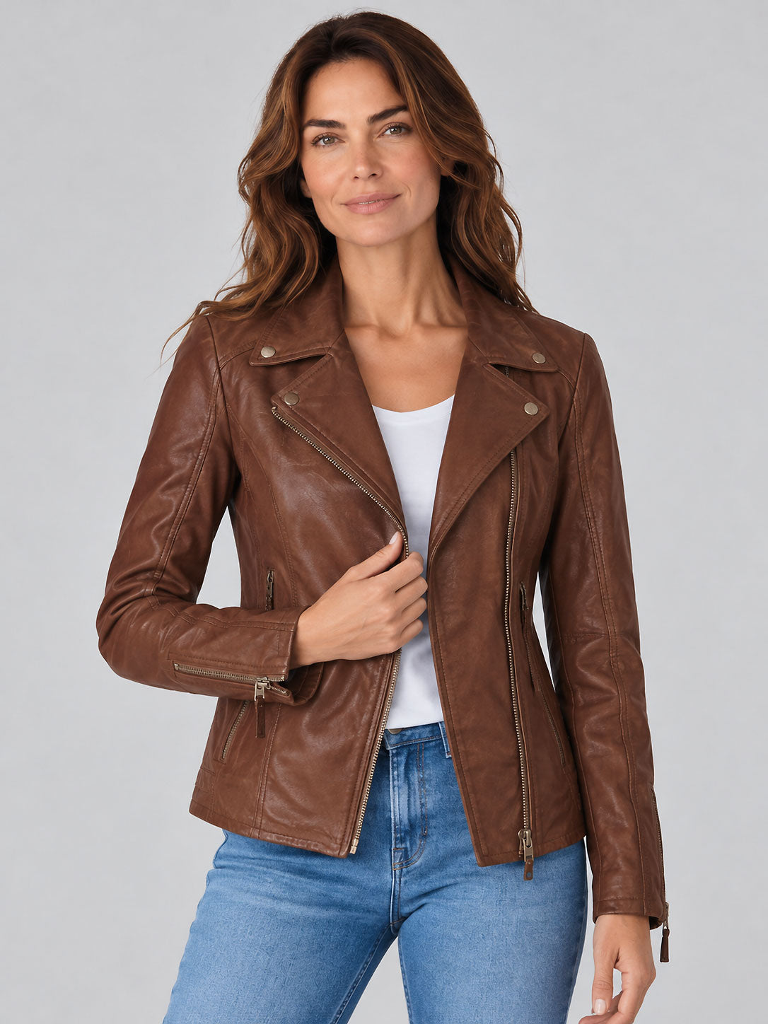 Women's Brown Leather Jacket
