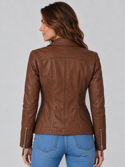 Women's Brown Leather Jacket