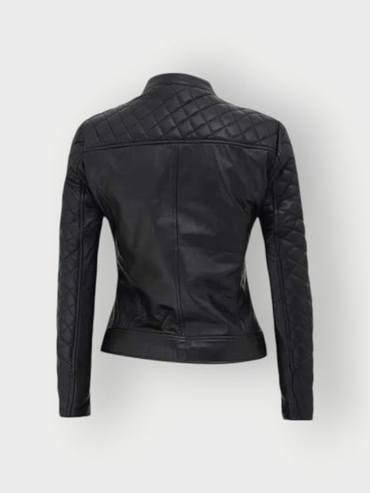 Women's Cafe Racer Black Leather Jacket