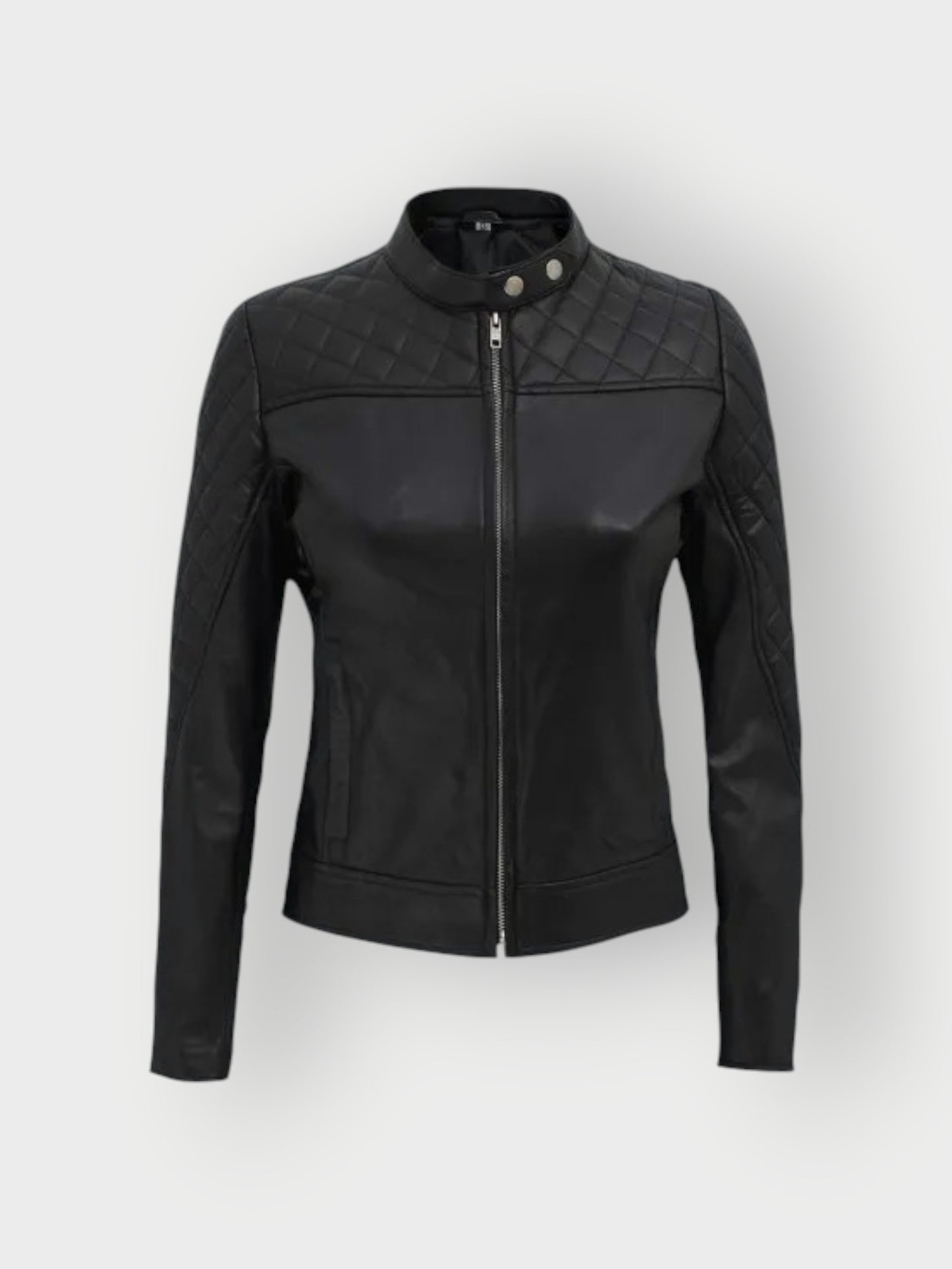 Women's Cafe Racer Black Leather Jacket