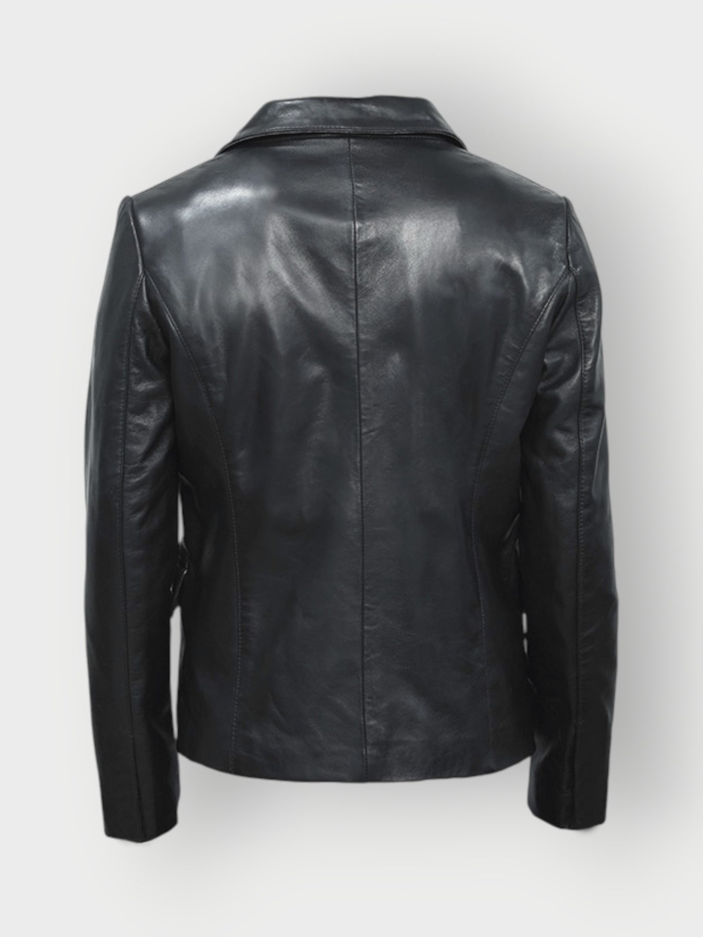 Women's Classic Black Leather Blazer