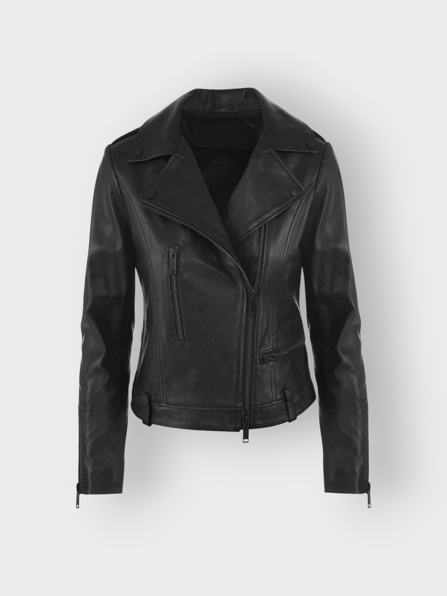 Women's Classic Black Leather Jacket