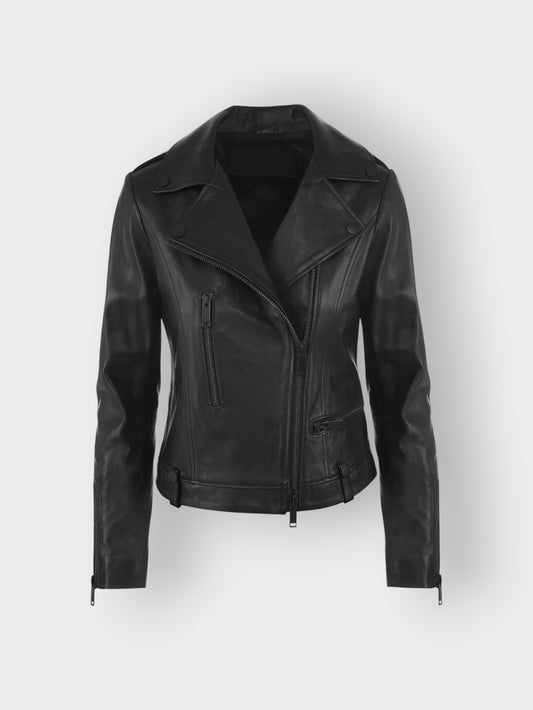 Women's Classic Black Leather Jacket