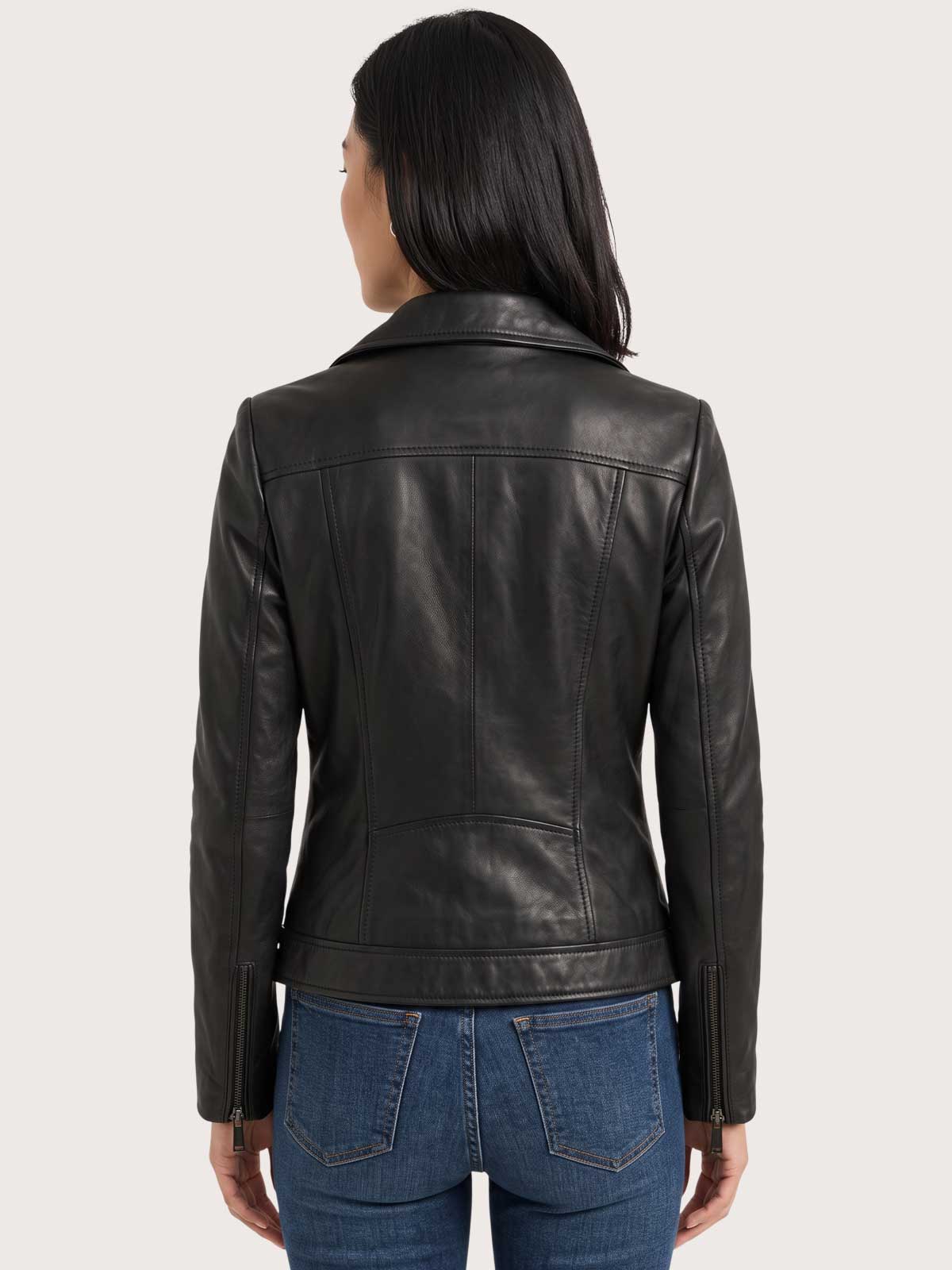 Women's Motorbike Black Leather Jacket