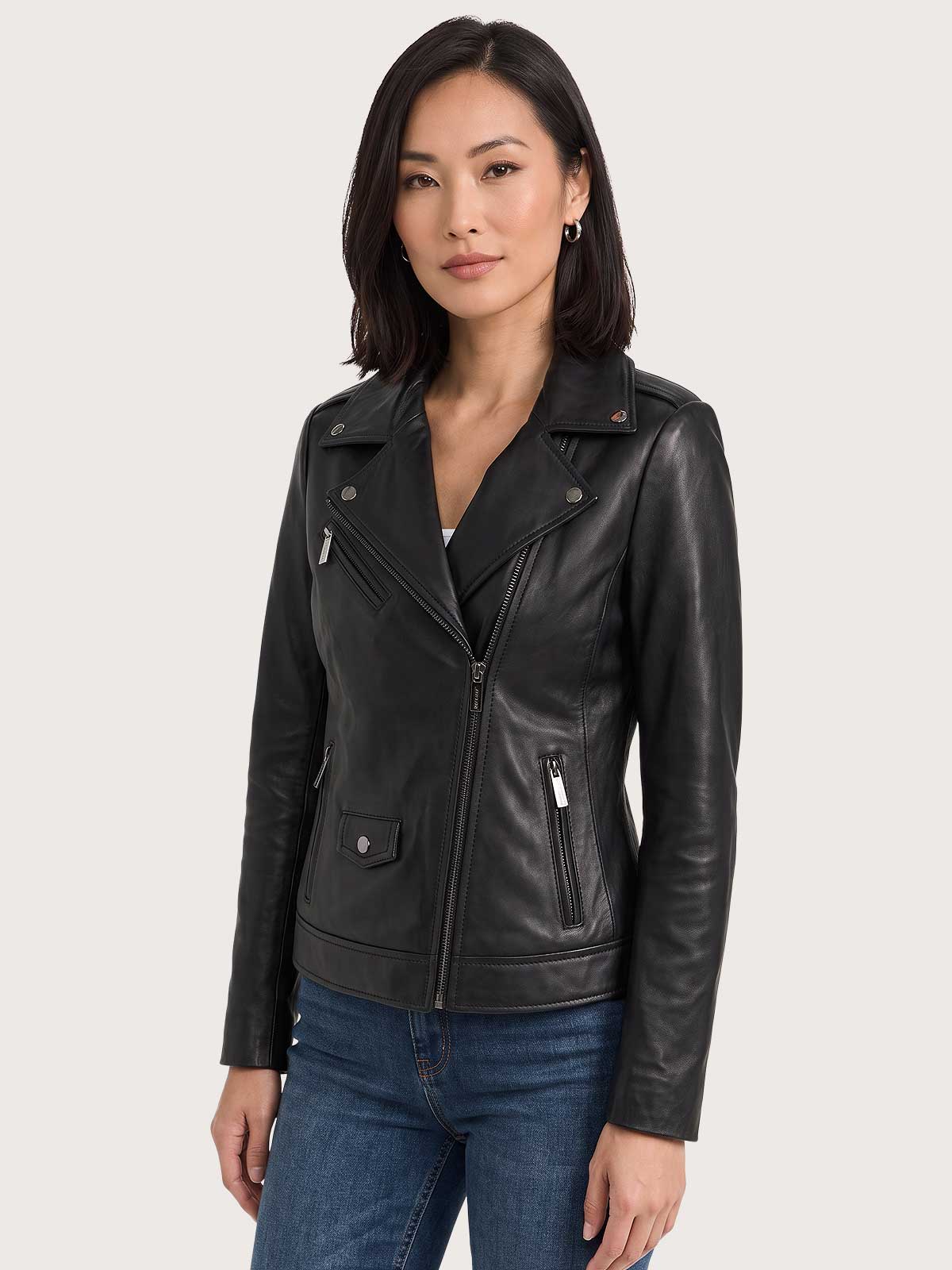 Women's Motorbike Black Leather Jacket