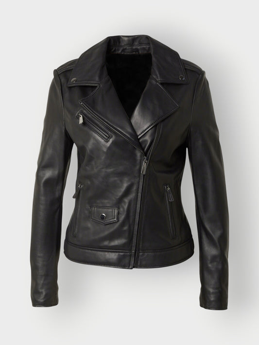 Women's Motorbike Black Leather Jacket