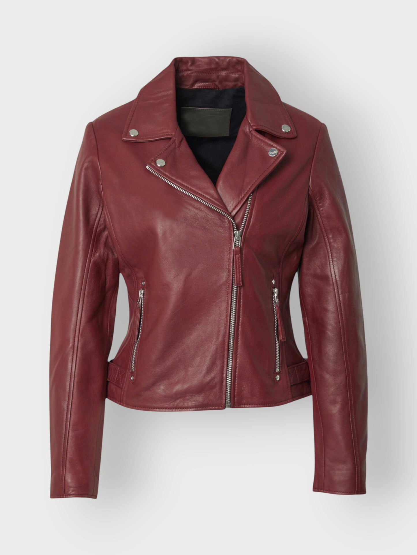 Women's Maroon Leather Jacket