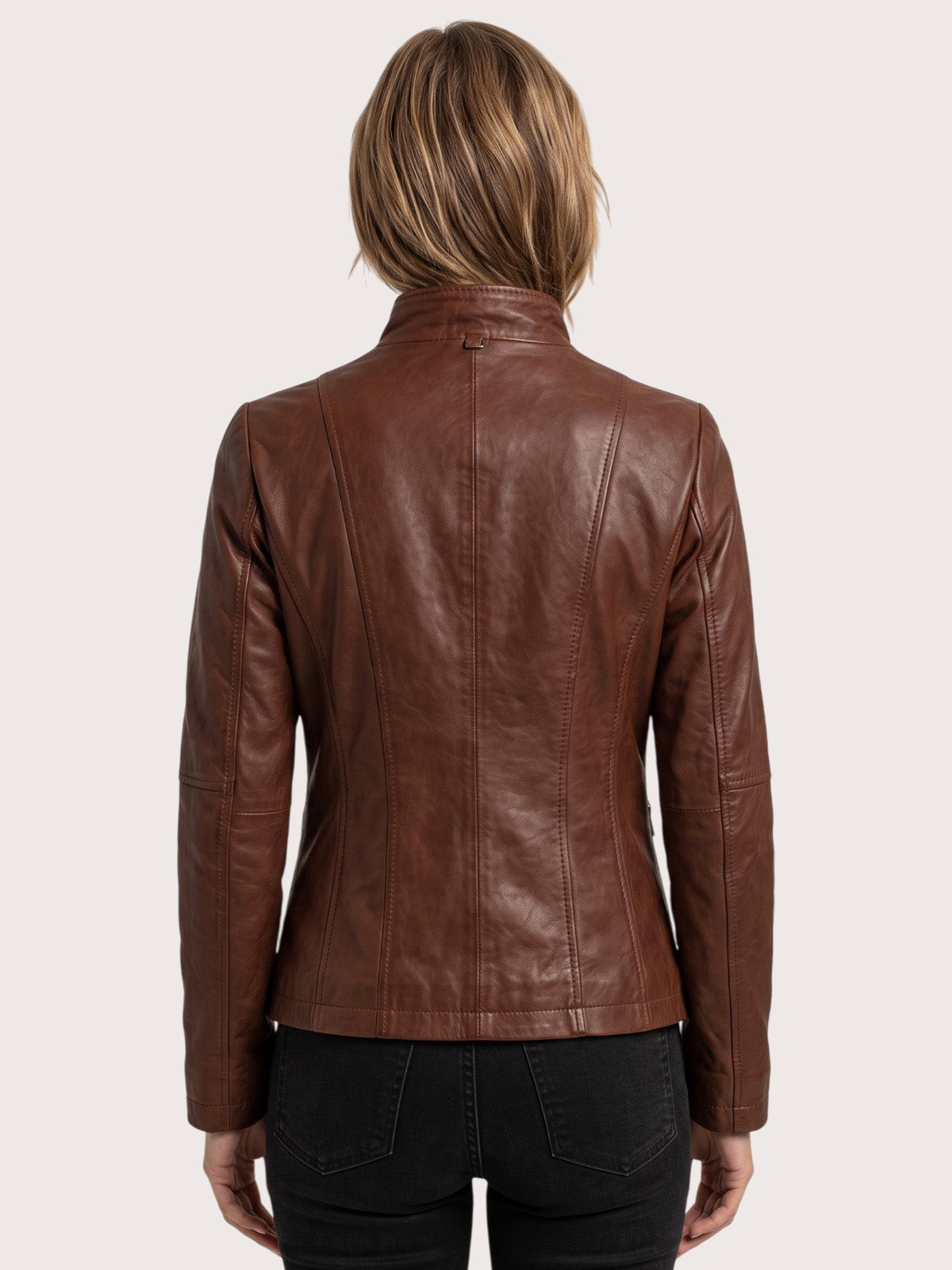 Women's Tan Brown Leather Jacket